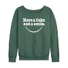 Women's - Coca-Cola - Coke And A Smile Mouth Lightweight French Terry Wide Neck Long Sleeve Shirt - 2 of 4