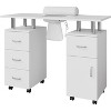 Manicure Table Nail Desk for Nail Tech with Dust Collector, Wrist Cushion, Nail Desk Salon Station w/Storage Cabinet - 2 of 4
