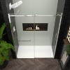 VYNXARIA 56-60"W x 76"H Sliding Shower Door, Frameless Glass Shower Door with Chrome Hardware, Towel Bar and Handle,Drop Shipping available - 2 of 4