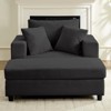 Mjkone Corduroy Comfy Chaise Lounge Deep Seat Sleeper Sofa Chair with Storage Ottoman,Upholstered Single/Loveseat Sofa - 3 of 4