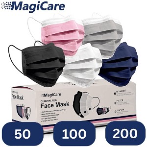 MagiCare - Multicolor Protective Face Masks for Adults - Breathable 3-Layer Disposable Masks - 50ct Box - 1 of 4