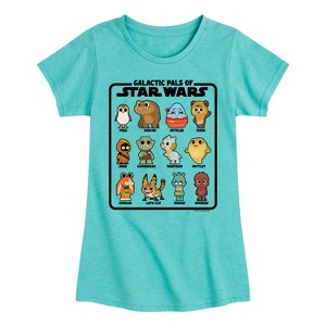 Girls' - Star Wars - Galactic Pals Of Fitted Short Sleeve Graphic T-Shirt - 1 of 4