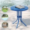 Sonkuki Patio Round Side table, Modern Industrial Style w/Metal Frame - 4 of 4