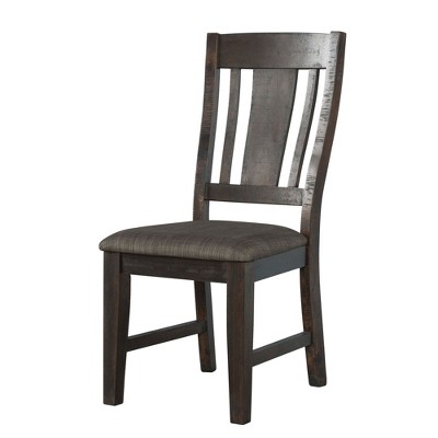 Rustic Gray Oak 5-Piece Dining Set with Upholstered Chairs