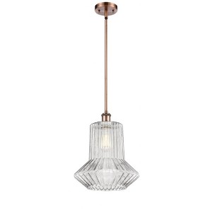 Springwater - 1 Light Stem Hung Mini Pendant In Industrial Style-14 Inches Tall and 12 Inches Wide - 1 of 1