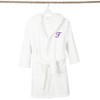 Personalized Linum Kids 100% Polyester SUPER PLUSH Double Brushed Hooded Bathrobe in Purple Script Font - 2 of 3