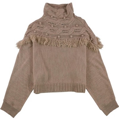 Rachel Zoe Womens Fringe Pullover Sweater