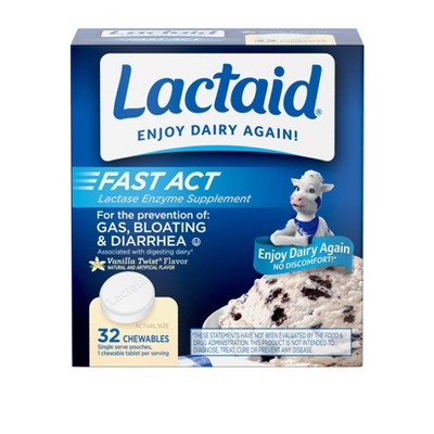 Lactaid Fast Act Lactose Relief Chewables - Vanilla - 32pk