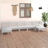 vidaXL Patio Furniture Set 7 Piece Garden Sectional Sofa Set Solid Wood Pine - White - 2 of 4