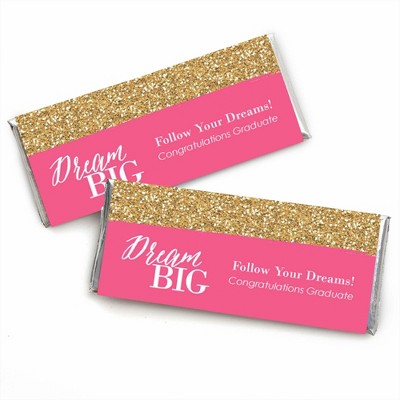 Big Dot of Happiness Dream Big - Candy Bar Wrappers Graduation Party Favors - Set of 24