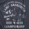 Mens Camp Sasquatch Home Of The Hide And Seek Championship T Shirt Funny Bigfoot Joke Tee For Guys - Crazy Dog Men's T Shirt - 2 of 4