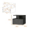 NicBex Wall-mounted Nightstand with 2-Tier Open Shelf Modern End Table with 1-Drawer for Bedroom,Living Room - 3 of 4