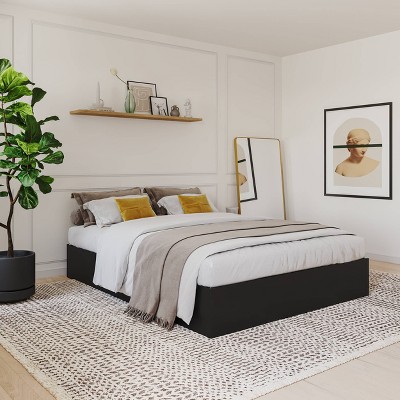 Reversible Queen Storage Bed with 3 Drawers in Charcoal Black