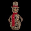 Northlight 28" Pre-Lit Champagne Gold and Red Glittered Snowman Outdoor Christmas Yard Decor - image 3 of 4