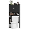 HOMCOM Over the Toilet Storage Cabinet, Farmhouse Above Toilet Bathroom Organizer with Barn Doors, Adjustable Shelf, Toilet Paper Holder - 4 of 4