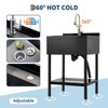 Freestanding Stainless Steel Utility Sink 16.8"x12.8"x7.6" Single Bowl with Adjustable Legs, 360° Swivel Hot & Cold Faucet - 3 of 4