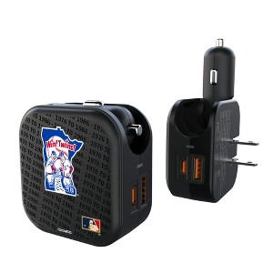 MLB Cooperstown Central Teams Text Backdrop 18-Watt 2 in 1 USB A/C Charger - 1 of 3