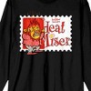 The Year Without A Santa Claus Heat Miser Stamp Crew Neck Long Sleeve Men's Black Tee - 2 of 3