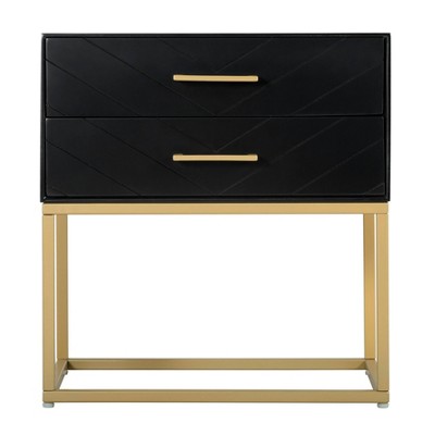 white and gold nightstand target