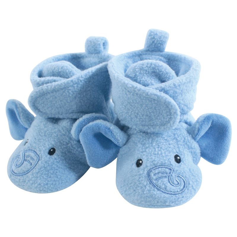Hudson Baby Infant and Toddler Boy Cozy Fleece Booties, Blue Elephant, 1 of 3