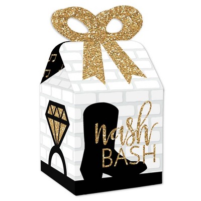 Big Dot of Happiness Nash Bash - Square Favor Gift Boxes - Nashville Bachelorette Party Bow Boxes - Set of 12