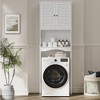 Over-The-Toilet 3-Tier Storage Cabinet Organizer with Adjustable Shelves & Double Louvered Doors, Space-Saving Freestanding - 4 of 4