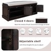 Lyngins Classic 4-Door Storage Bench with Linen Cushion, Magnetic Closure Shoe Bench with Adjustable Shelves, Pine Frame Storage Ottoman, Foot Stool - 4 of 4
