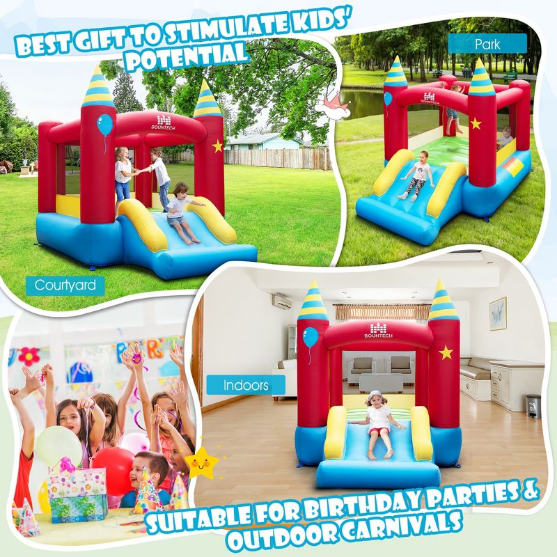 Costway Inflatable Bounce Castle Kids Jumping Bouncer Indoor Outdoor with 480W Blower, 5 of 9