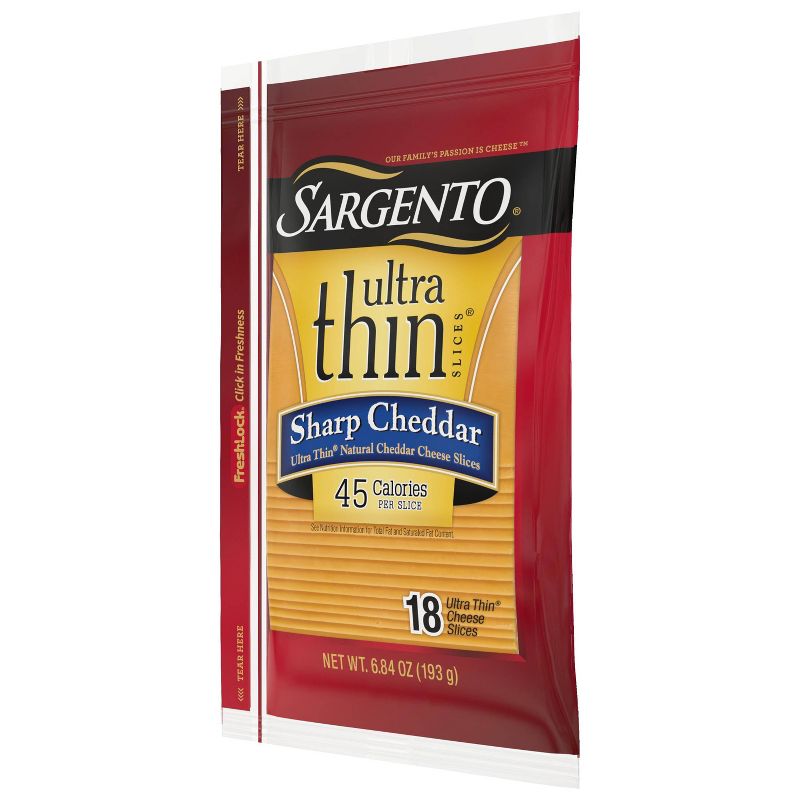 Sargento Ultra Thin Natural Sharp Cheddar Cheese Slices - 6.84oz/18ct slices, 6 of 11