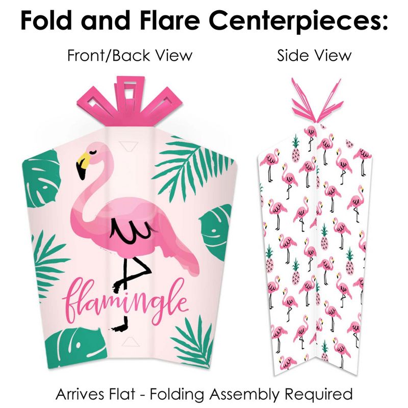 Big Dot of Happiness Pink Flamingo - Party Like a Pineapple - Tropical Summer Party Decor and Confetti - Terrific Table Centerpiece Kit - Set of 30, 5 of 9