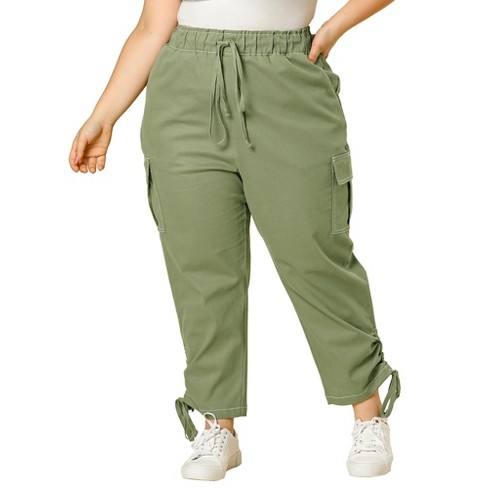 Agnes Orinda Women's Plus Size Drawstring Elastic Waist Cargo Pants ...