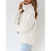 Womens Turtle Neck Ribbed Knit Pullover Casual Sweater Top - 3 of 3