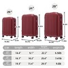 3 Pieces Luggage Sets,20/24/28Inch ABS Spinner Wheel Luggage,Suitcase With Cup Holder And USB Port,Luggage With Combination Lock-Cuddlewood - 4 of 4
