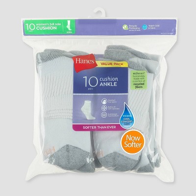 Hanes Women's Cushioned 10pk Ankle Socks - 5-9 - image 3