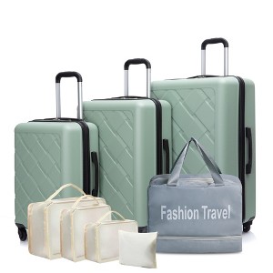 Whisen Hardshell Lightweight Suitcase with Spinner Wheels, ABS Luggage Sets, 8-Piece Set - 1 of 4