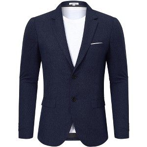 Clearlove Mens Slim Fit Two Button Suit Jacket Classic Notch Lapel Blazer Professional Tailored Dress Coat Wedding Business Formal Wear - 1 of 4