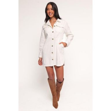 target white denim dress Petal and Pup Women's Turner Denim Dress