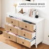 Modern Farmhouse Wood Storage Cabinet with Metal Handles, Drawer Rattan Dresser,Chest of Drawers Closet Organizers for Bedroom,Living Room - 3 of 4