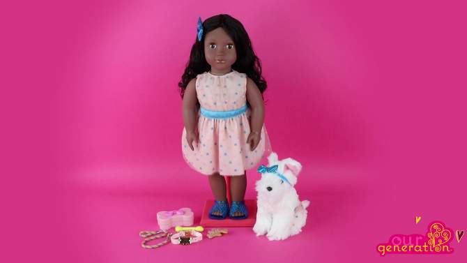 Our Generation Celeah &#38; Confetti 18&#34; Matching Doll &#38; Pet Set, 2 of 8, play video