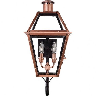 Aged Copper 23.5" Dimmable Outdoor Wall Lantern