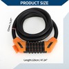 Unique Bargains Bike Lock Spiral Lock 5 Digit Resettable Bike Cable Lock Matte Black Orange 1Set - 4 of 4