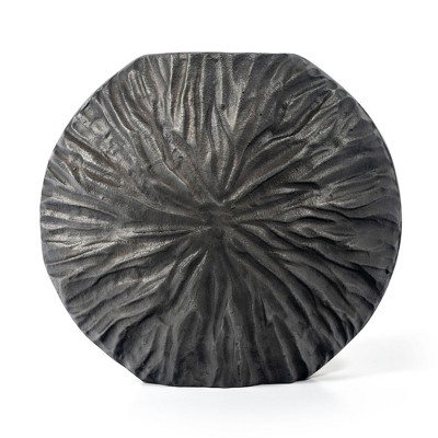 HomeRoots 10" Gray Abstract Aluminum Table Vase