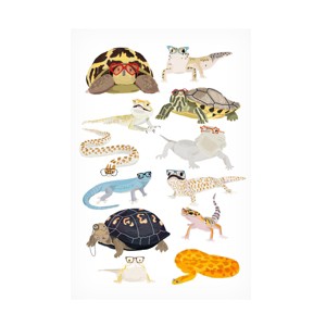 Trademark Fine Art - Hanna Melin Reptiles in Glasses Canvas Art - 1 of 4