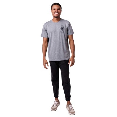 Superman Higher And Higher Logo Men's Athletic Heather Crew Neck Short Sleeve Performance Tee