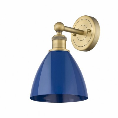Plymouth Dome - 1 Light Wall Sconce In Industrial Style-12 Inches Tall and 7.5 Inches Wide