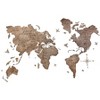 HomeRoots 24" X 39" Brown Wood World Map Hanging Dimensional Sculpture - 4 of 4