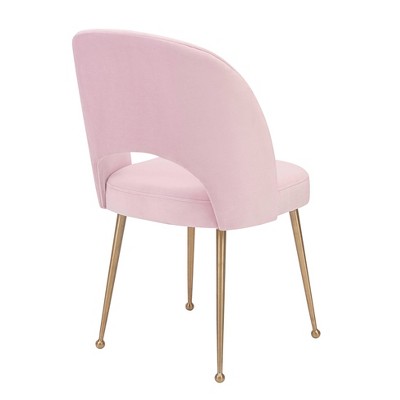 Forest Green Velvet Upholstered Side Chair with Gold Legs