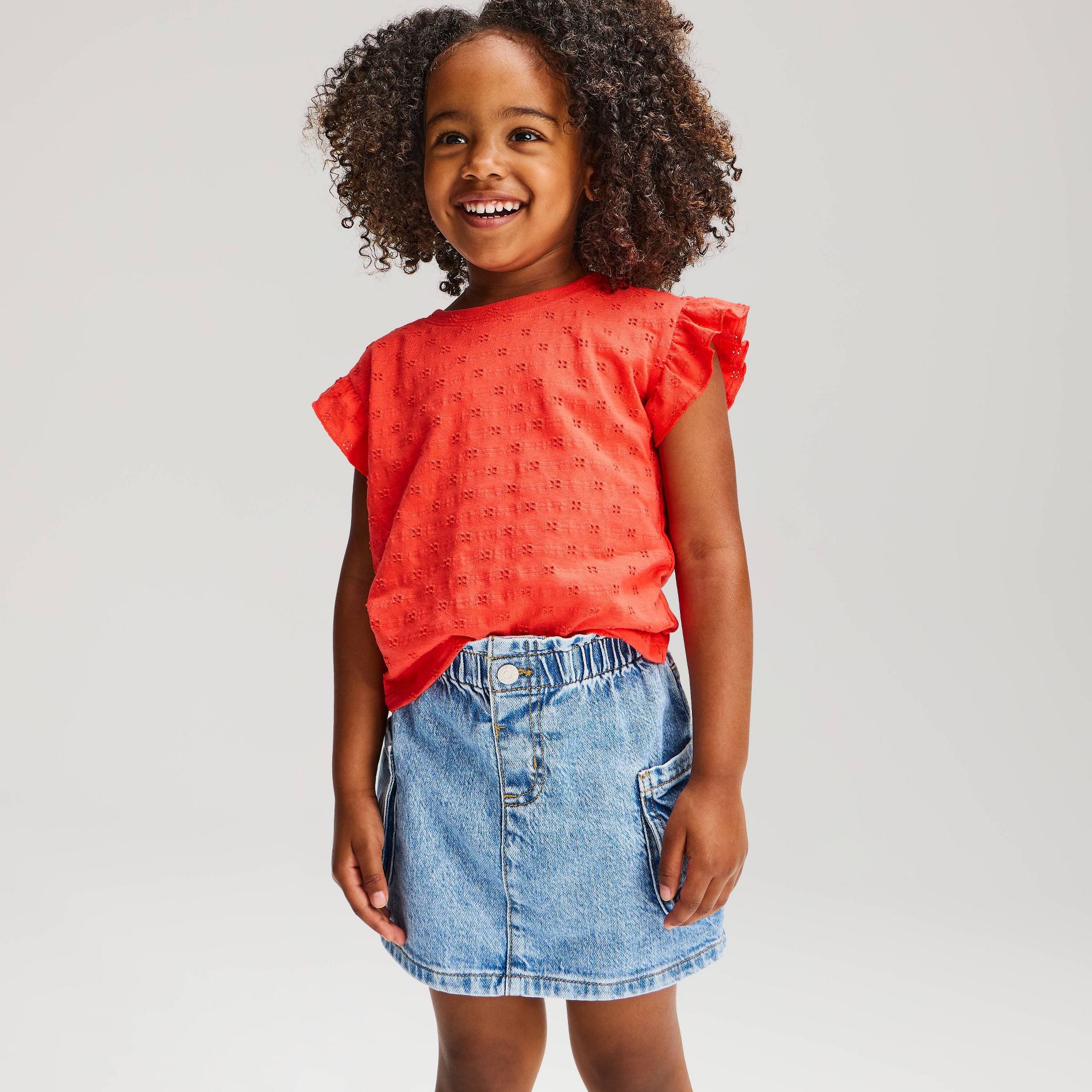 Toddler Girls' Eyelet Ruffle Short Sleeve T-Shirt - Cat & Jack™ 2T
