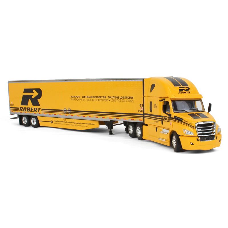 First Gear DCP 1/64 Yellow 2018 Freightliner Cascadia w/ 53' Dry Goods Trailer, Robert Transport 60-1229, 2 of 6