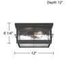 John Timberland Braylon 12" Wide Black and Hammered Glass Outdoor Ceiling Light - 4 of 4